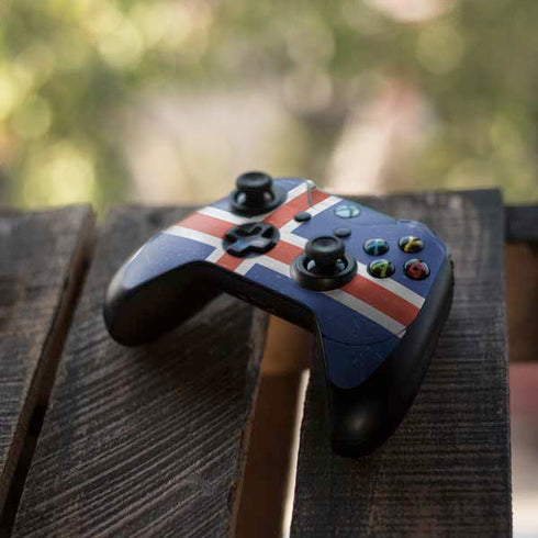 Iceland Flag Distressed Xbox One Elite Controller Skin